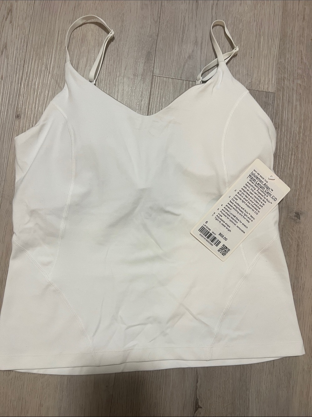 lululemon athletica White V-Neck Adjustable Strap Cami